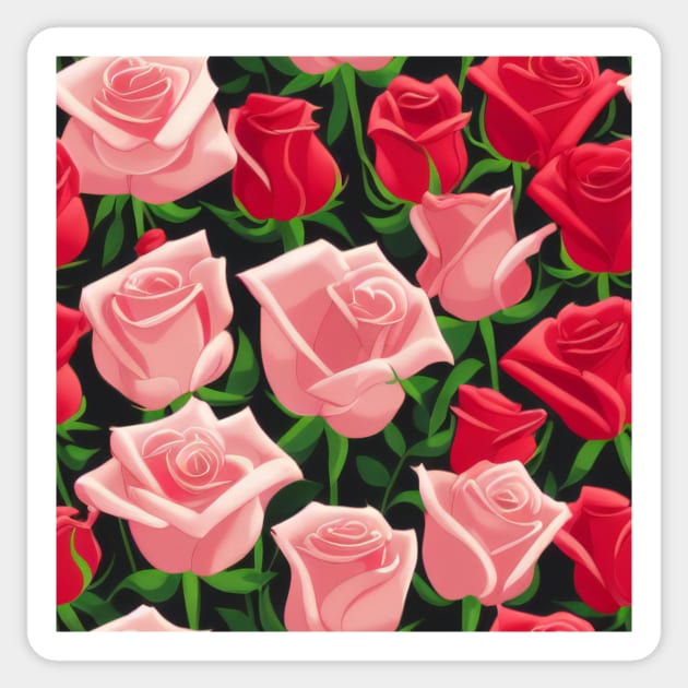 A Vibrant Valentine's Day Rose Decoration Sticker by amithachapa